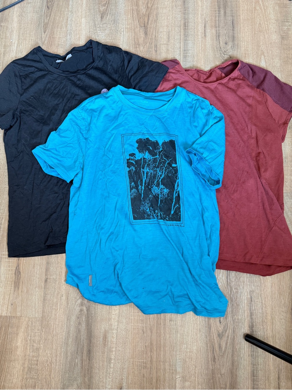 Bundle of 3 Merino Wool Baselayer short sleeve tees AS IS HOLES